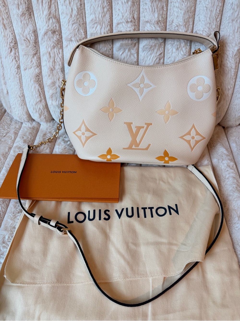 Louis Vuitton By the Pool Marshmallow Empreinte Monogram Giant Cream Saffron Bag